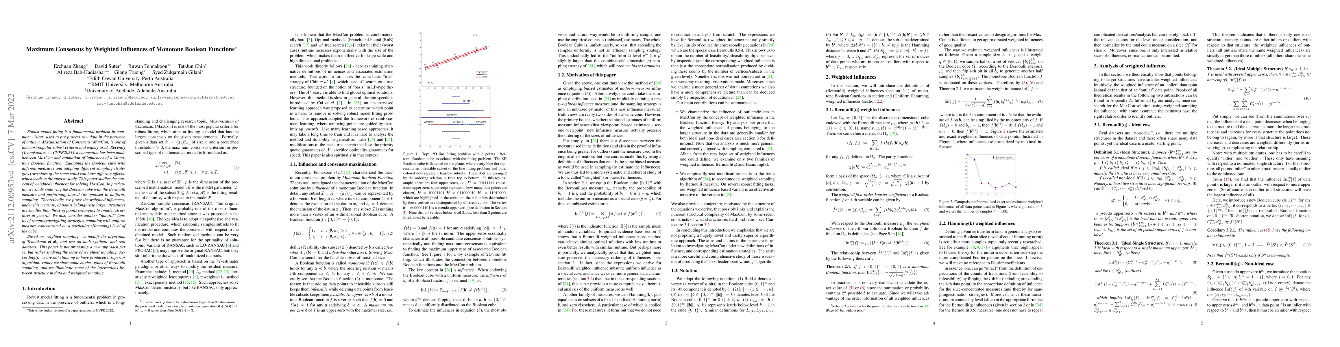 Thumbnail for Maximum Consensus by Weighted Influences of Monotone Boolean Functions