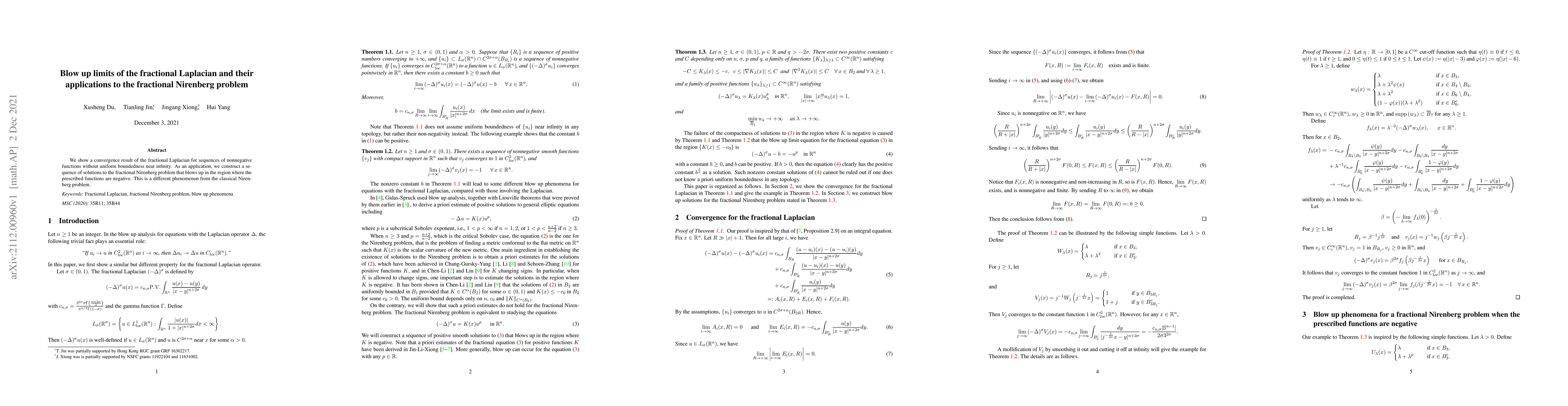Thumbnail for Blow up limits of the fractional Laplacian and their applications to the
  fractional Nirenberg problem