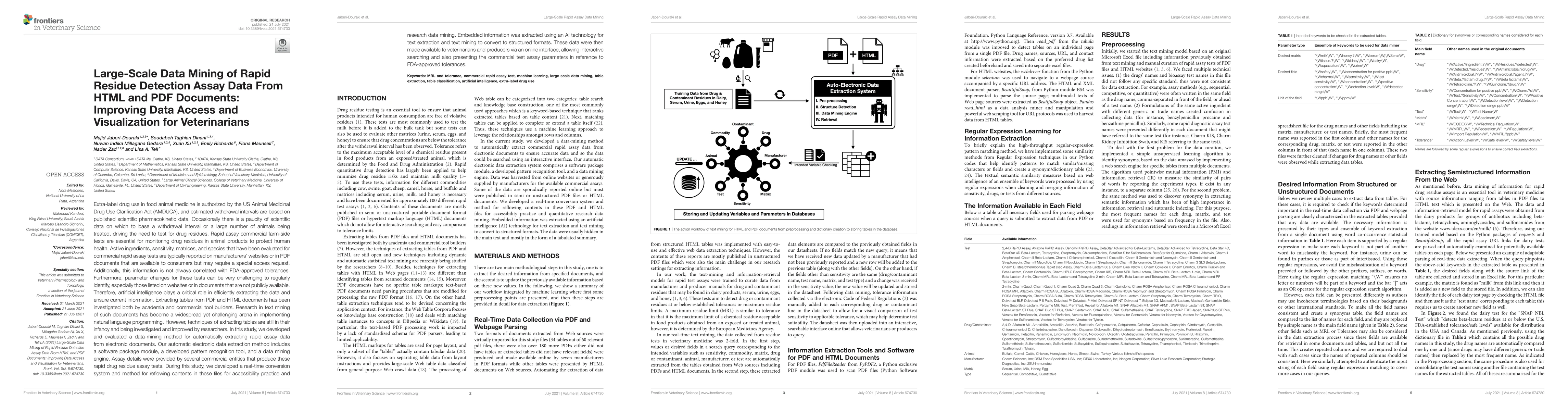 Thumbnail for Large-Scale Data Mining of Rapid Residue Detection Assay Data From HTML
  and PDF Documents: Improving Data Access and Visualization for Veterinarians