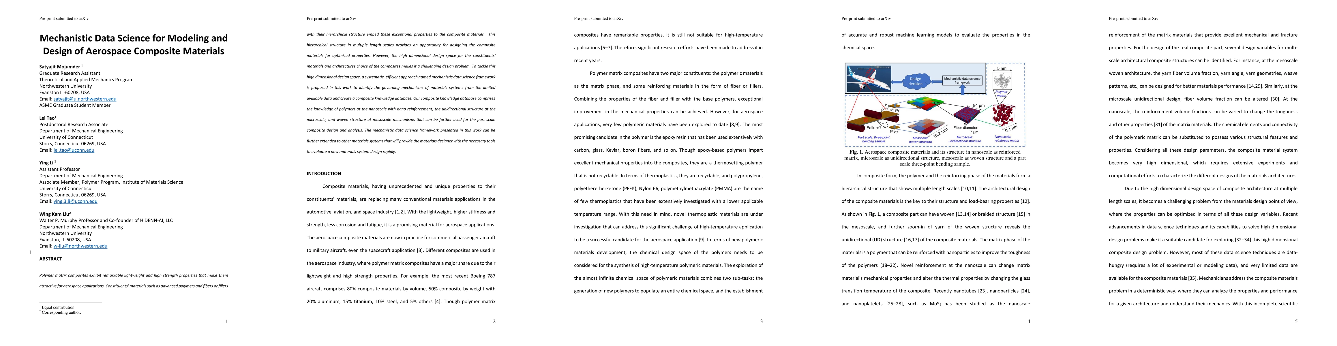 Thumbnail for Mechanistic Data Science for Modeling and Design of Aerospace Composite
  Materials