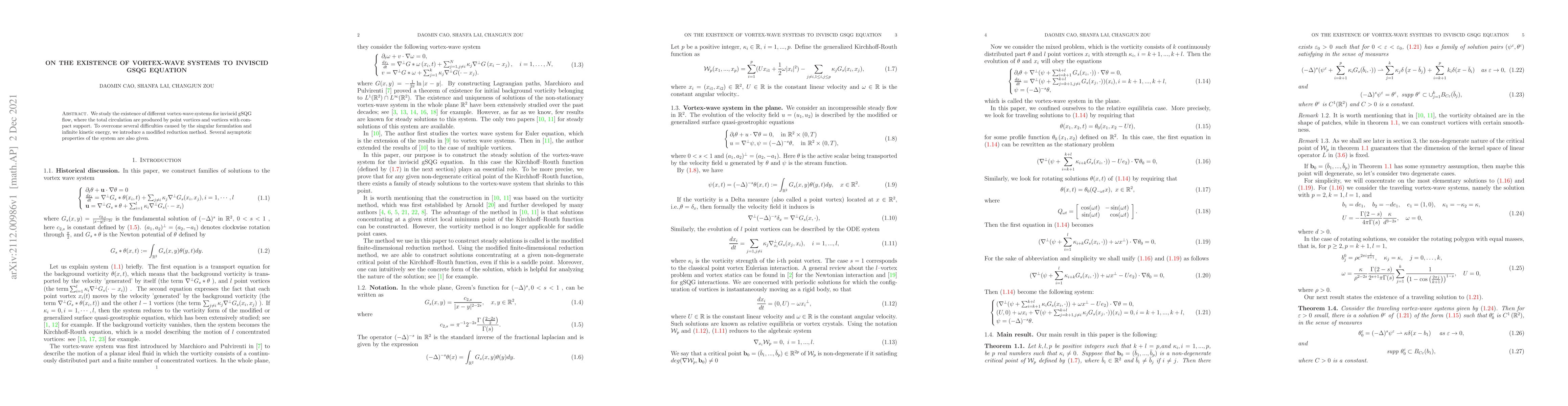 Thumbnail for On the existence of vortex-wave systems to inviscid gSQG equation