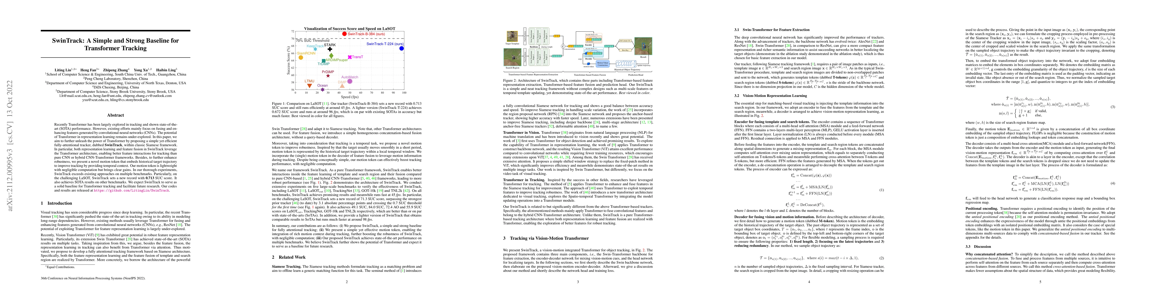 Thumbnail for SwinTrack: A Simple and Strong Baseline for Transformer Tracking