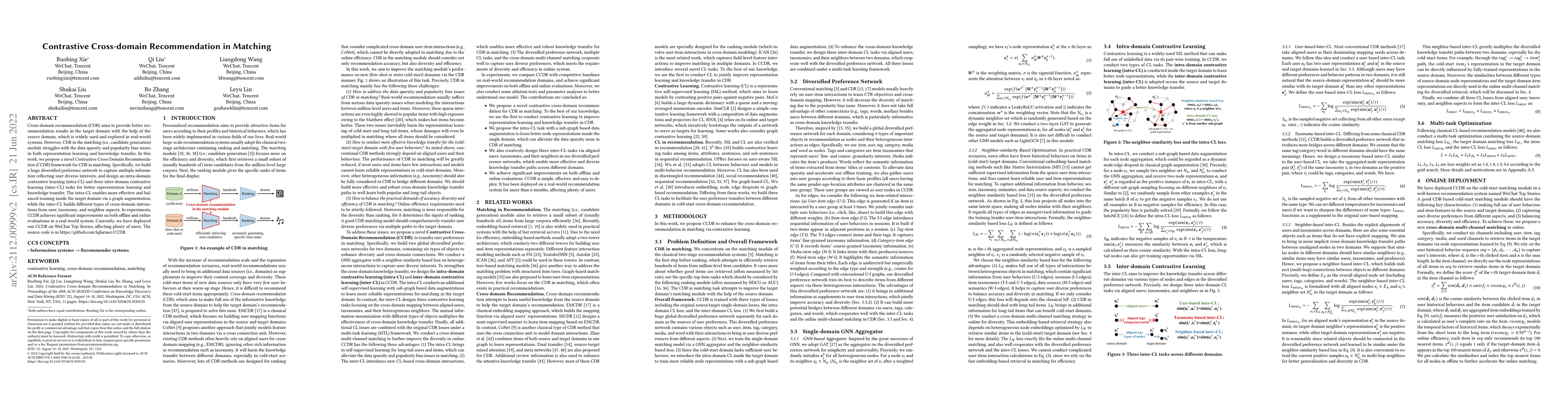 Thumbnail for Contrastive Cross-domain Recommendation in Matching