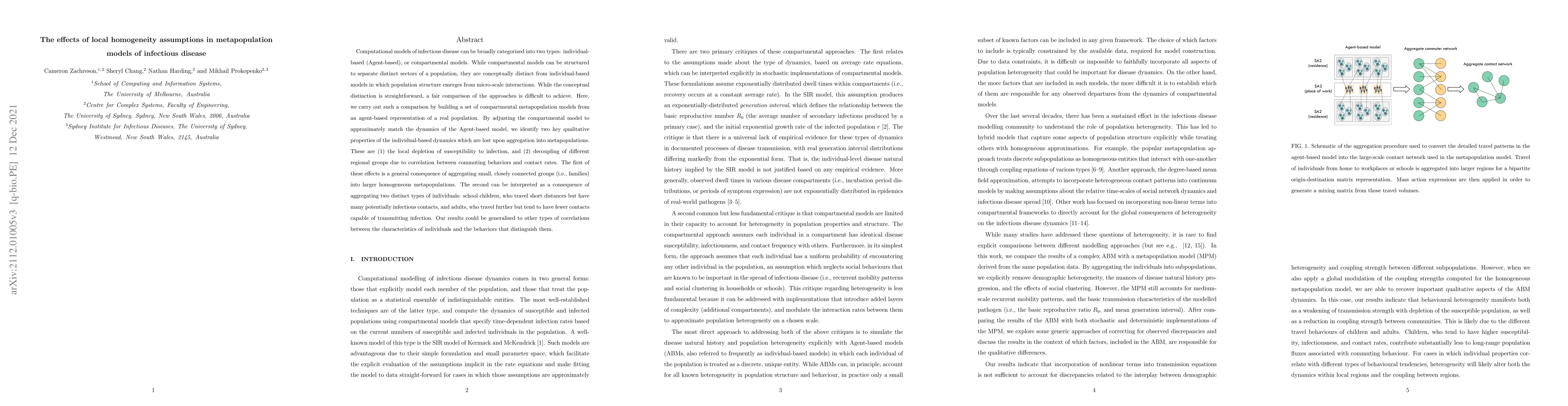 Thumbnail for The effects of local homogeneity assumptions in metapopulation models of
  infectious disease