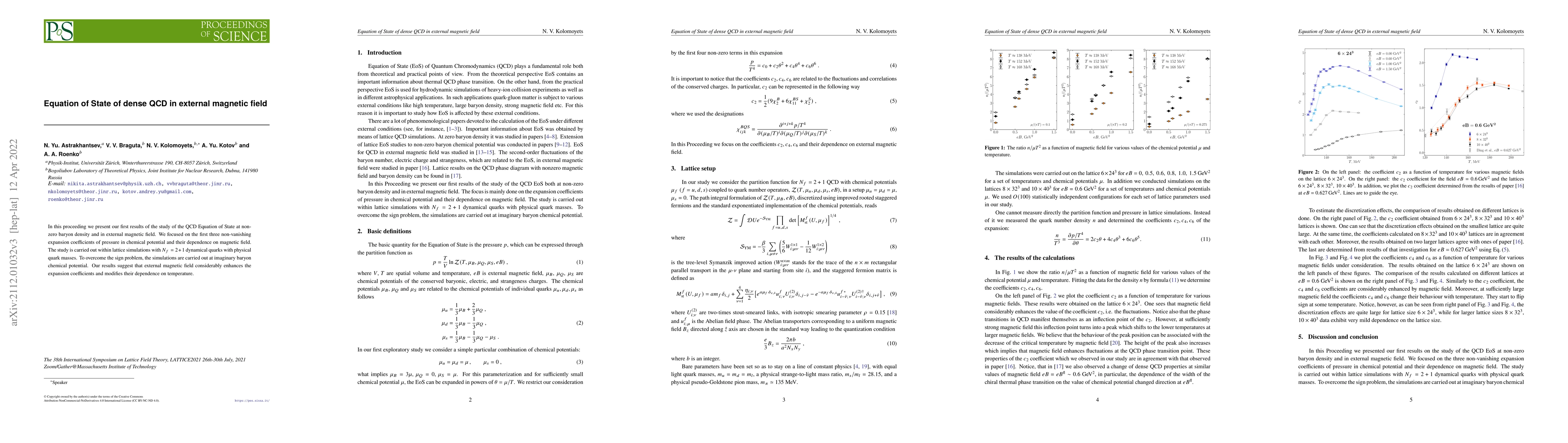 Thumbnail for Equation of State of dense QCD in external magnetic field