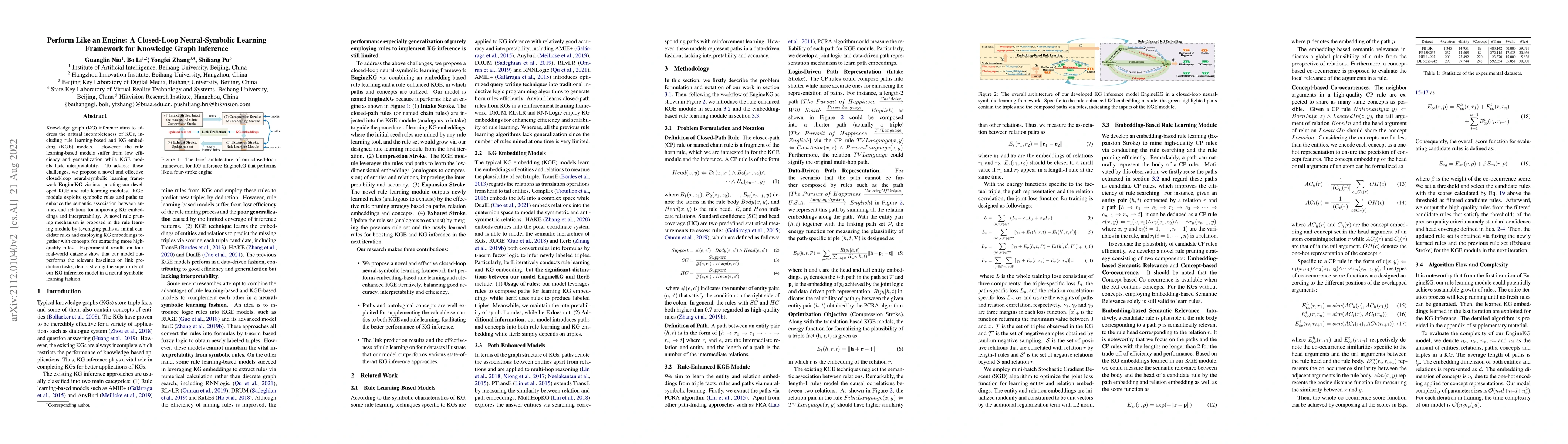 Thumbnail for Perform Like an Engine: A Closed-Loop Neural-Symbolic Learning Framework
  for Knowledge Graph Inference