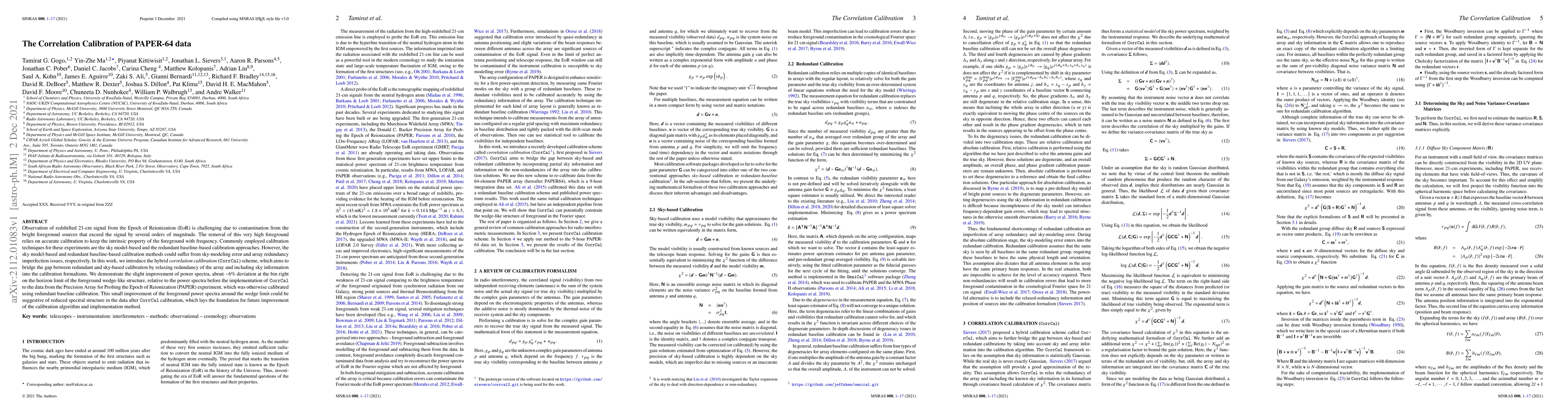 Thumbnail for The Correlation Calibration of PAPER-64 data