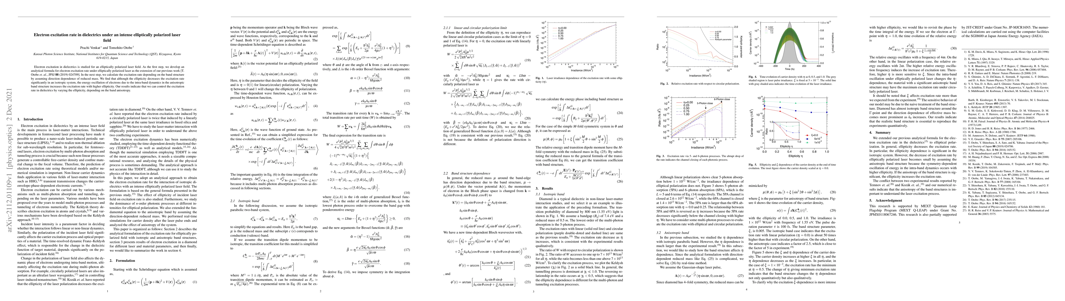 Thumbnail for Electron excitation rate in dielectrics under an intense elliptically
  polarized laser field