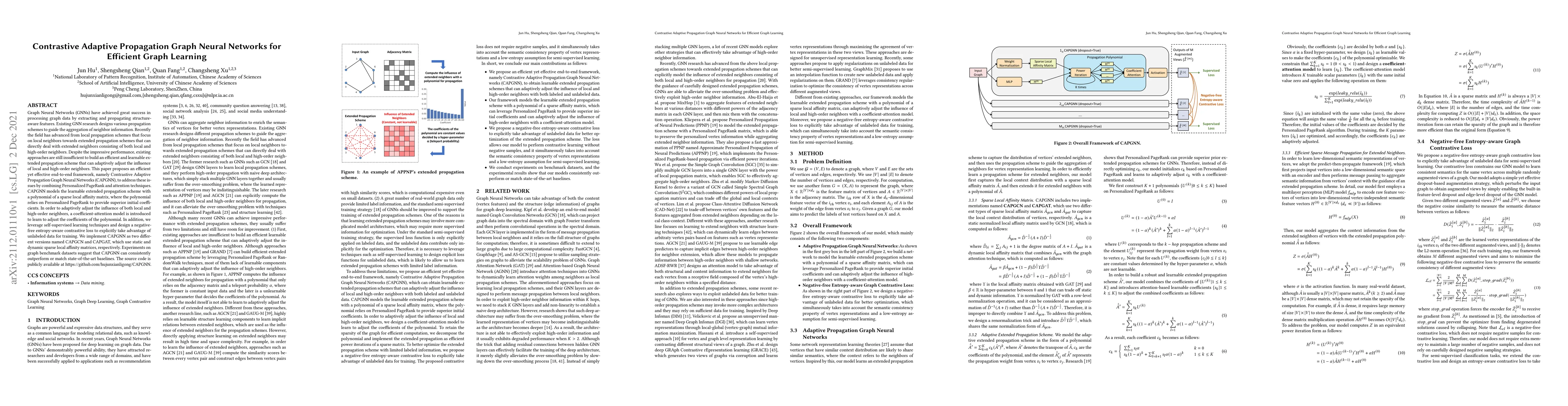 Thumbnail for Contrastive Adaptive Propagation Graph Neural Networks for Efficient
  Graph Learning