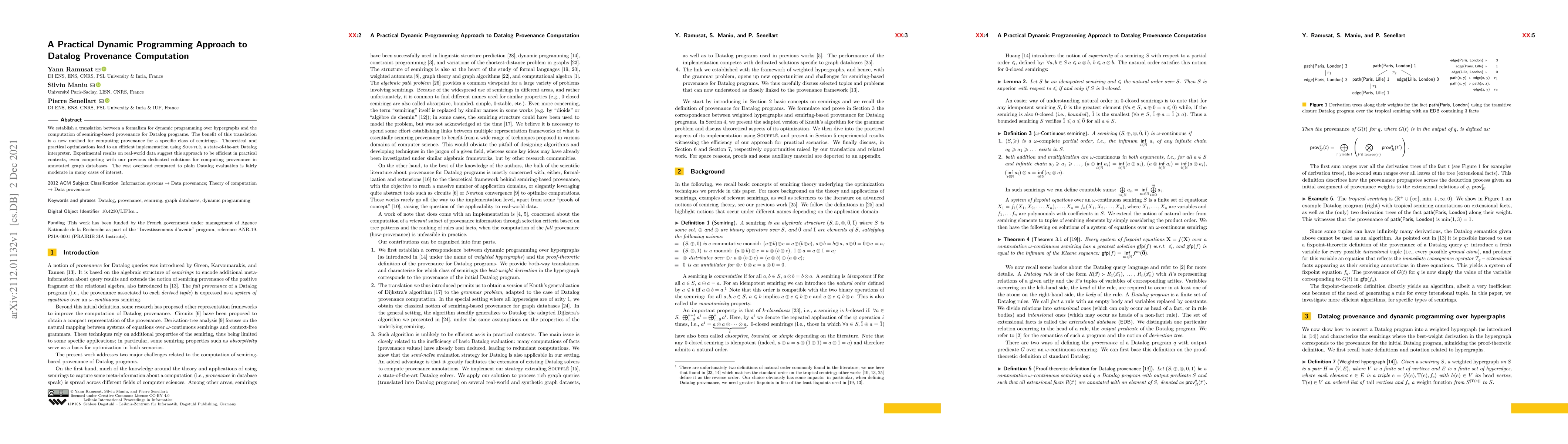 Thumbnail for A Practical Dynamic Programming Approach to Datalog Provenance
  Computation