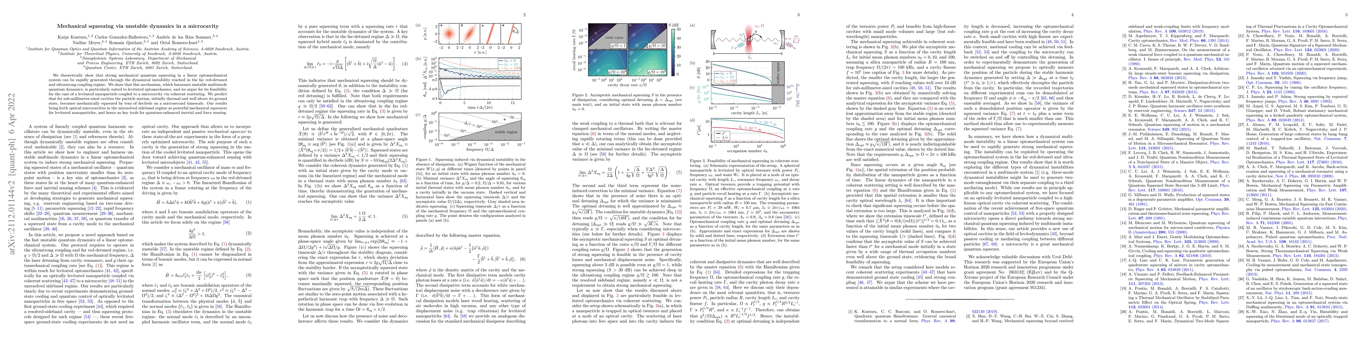 Thumbnail for Mechanical squeezing via unstable dynamics in a microcavity