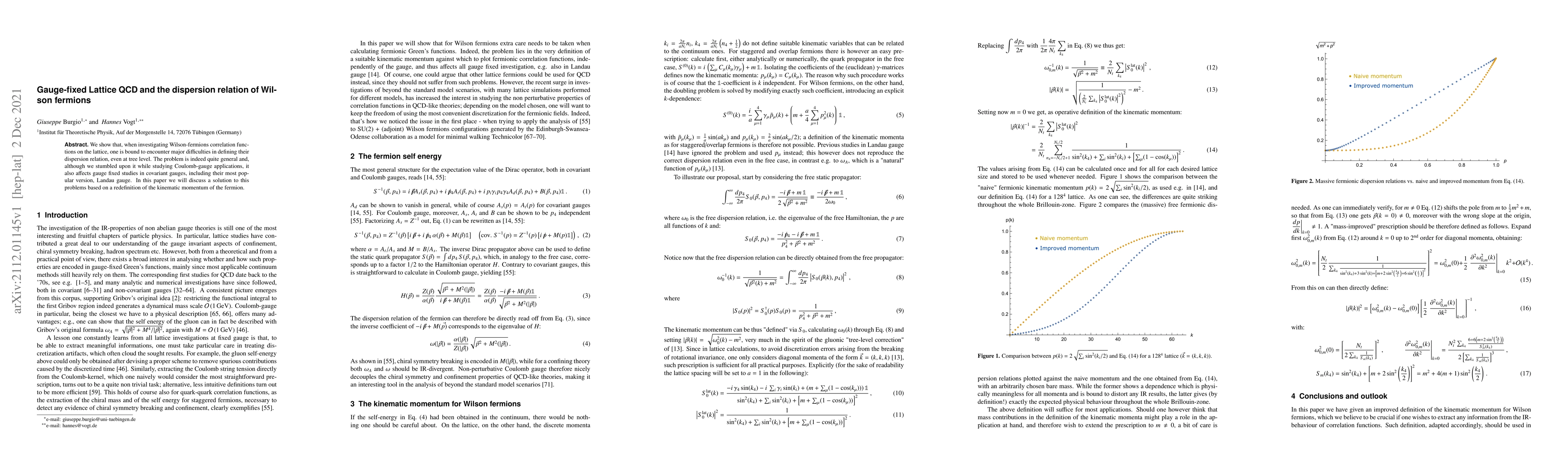 Thumbnail for Gauge-fixed Lattice QCD and the dispersion relation of Wilson fermions