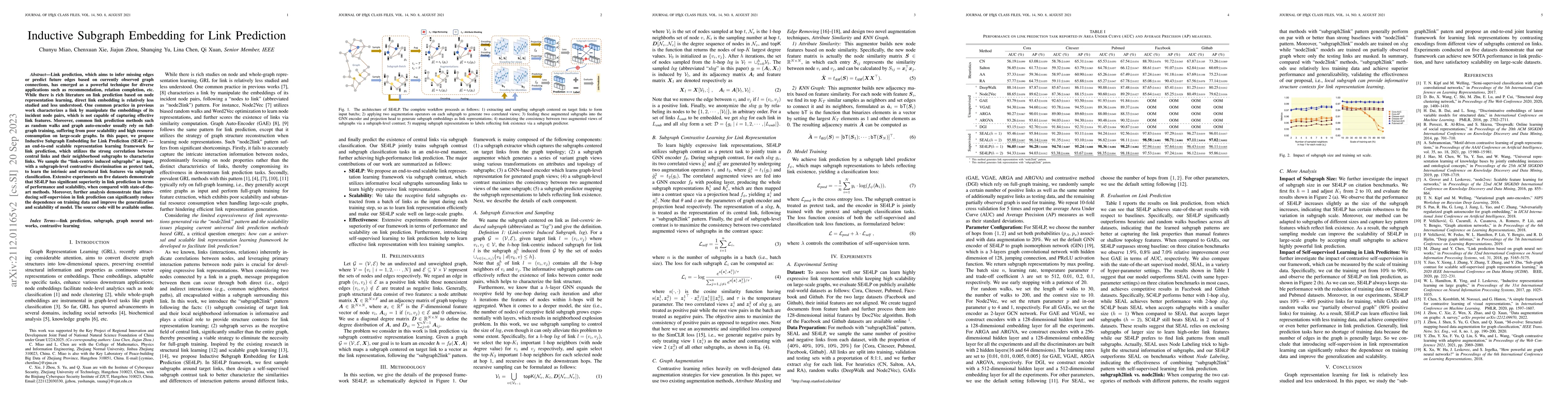 Thumbnail for Inductive Subgraph Embedding for Link Prediction