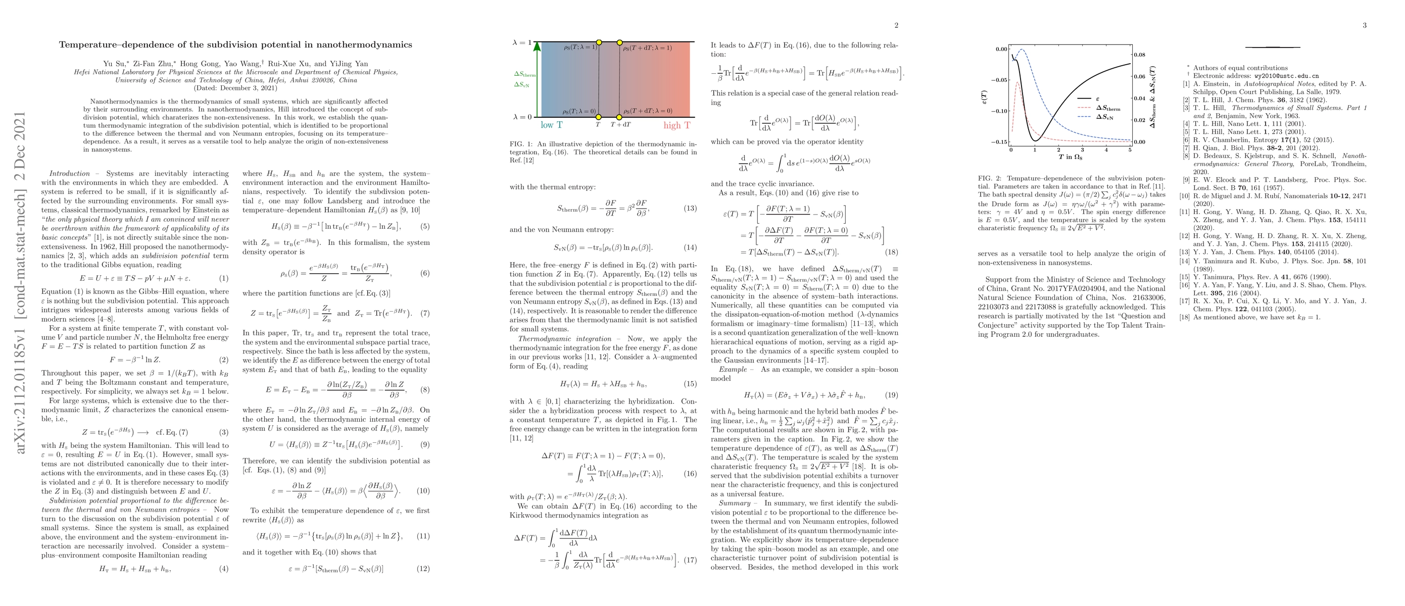 Thumbnail for Temperature-dependence of the subdivision potential in
  nanothermodynamics