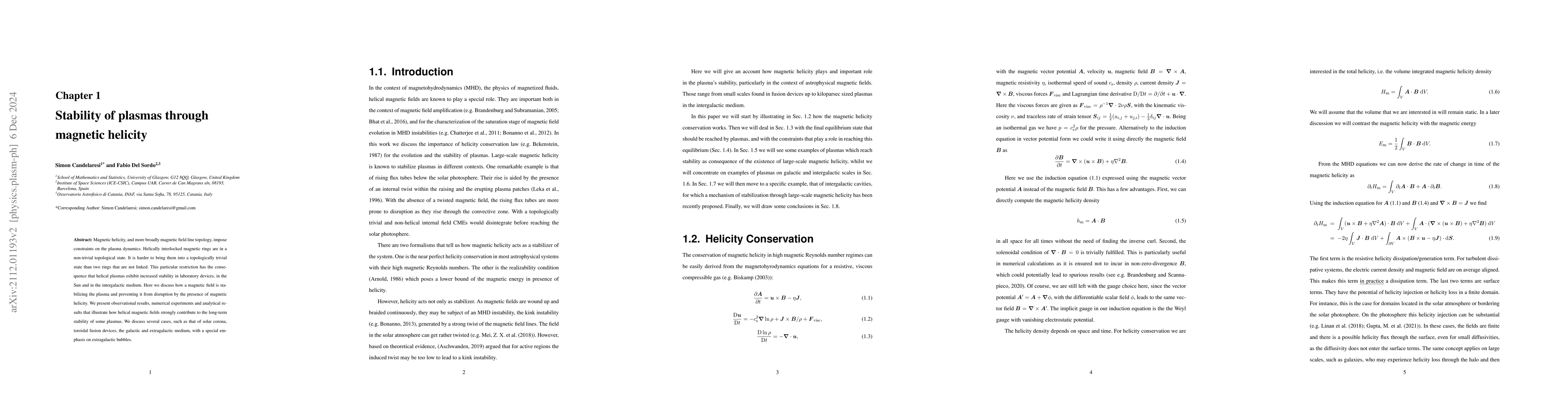 Thumbnail for Stability of plasmas through magnetic helicity
