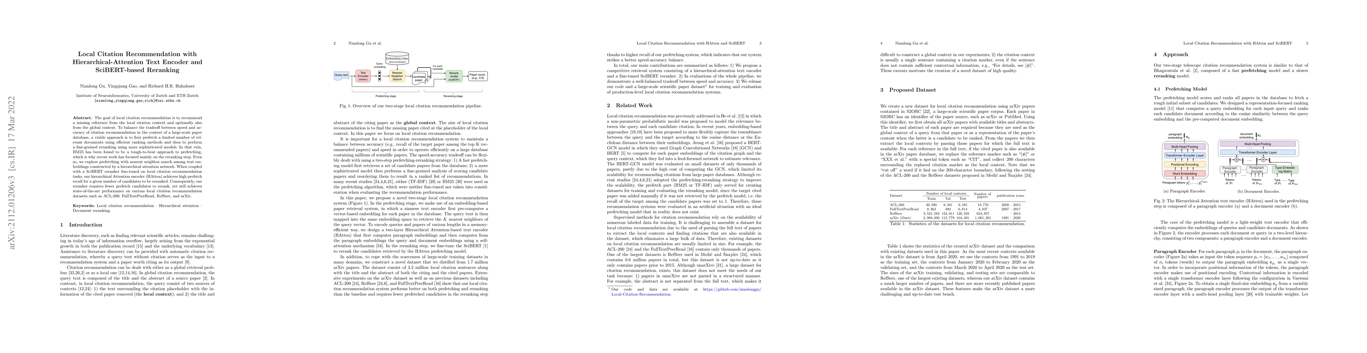 Thumbnail for Local Citation Recommendation with Hierarchical-Attention Text Encoder
  and SciBERT-based Reranking