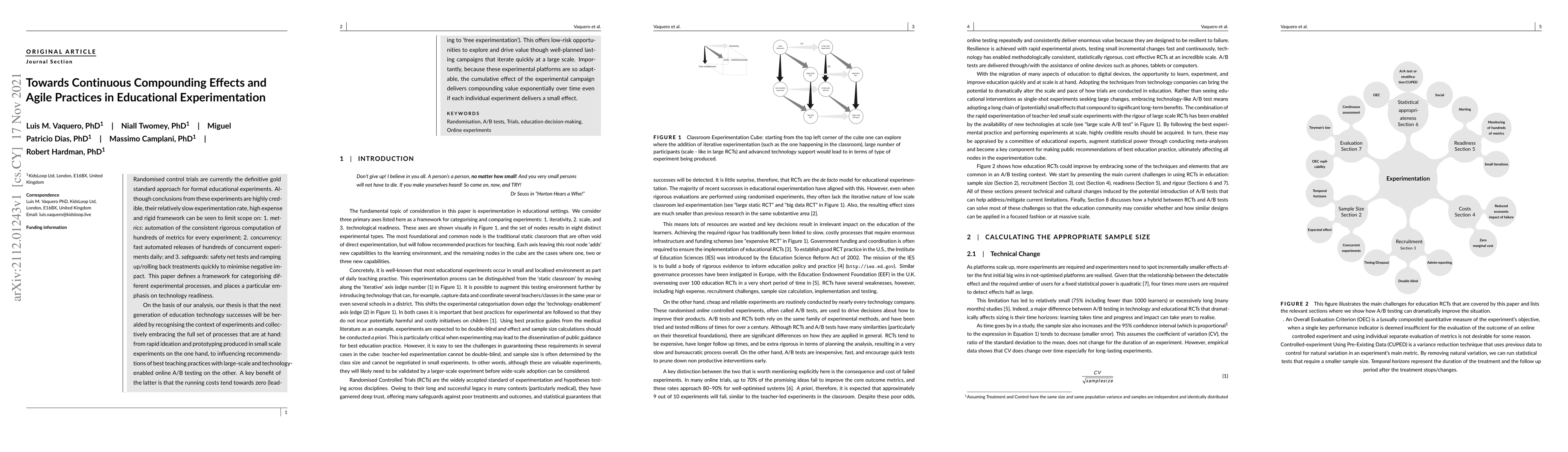 Thumbnail for Towards Continuous Compounding Effects and Agile Practices in
  Educational Experimentation