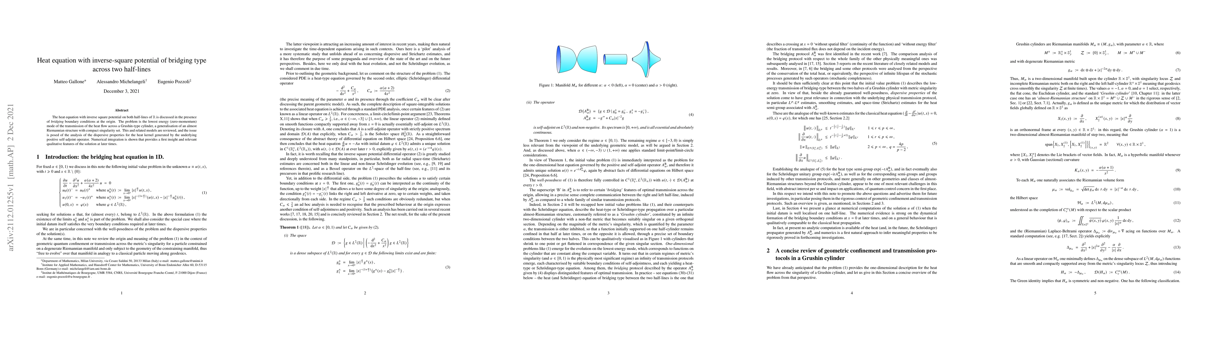 Thumbnail for Heat equation with inverse-square potential of bridging type across two
  half-lines