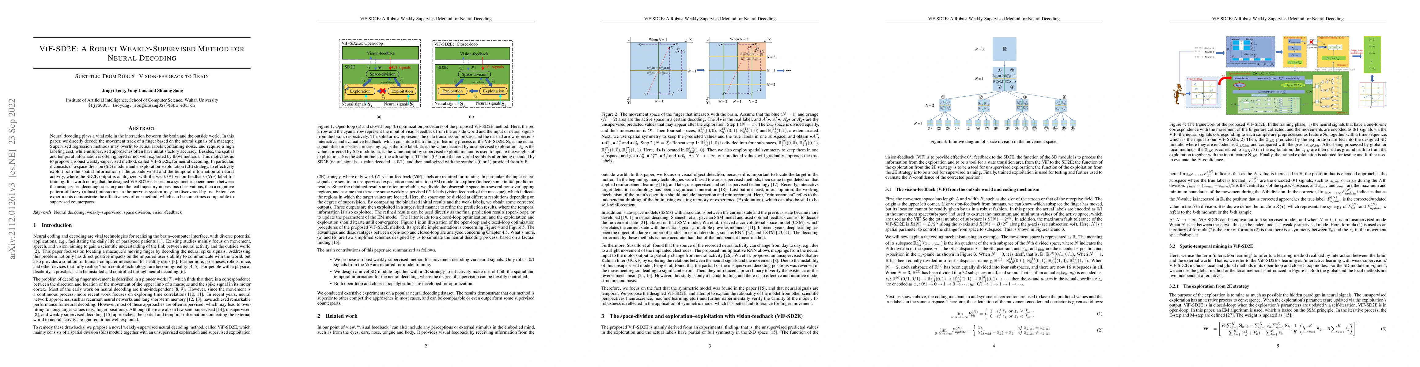 Thumbnail for ViF-SD2E: A Robust Weakly-Supervised Method for Neural Decoding
