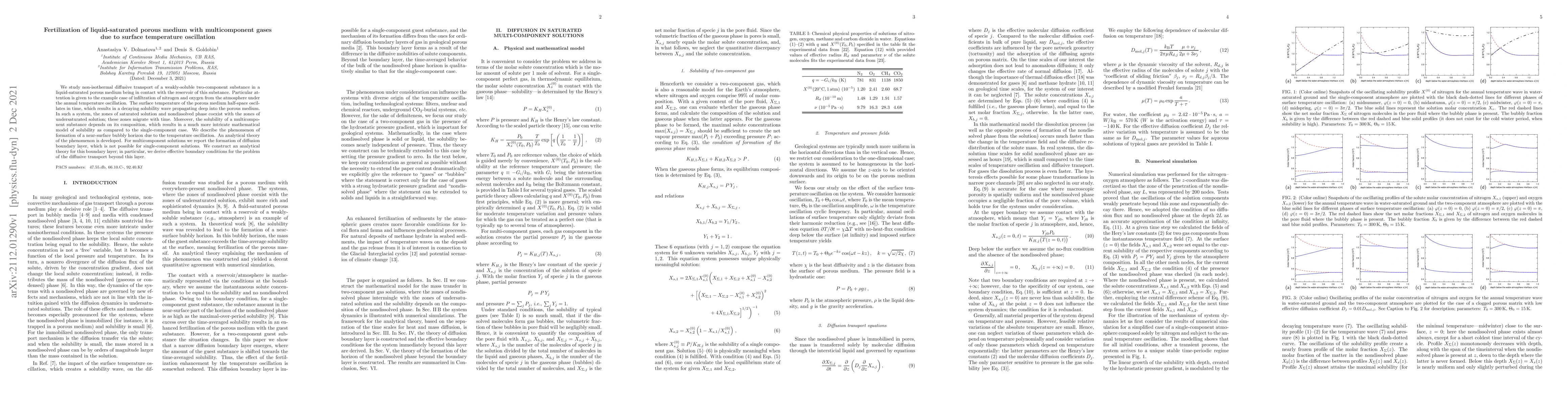 Thumbnail for Fertilization of liquid-saturated porous medium with multicomponent
  gases due to surface temperature oscillation