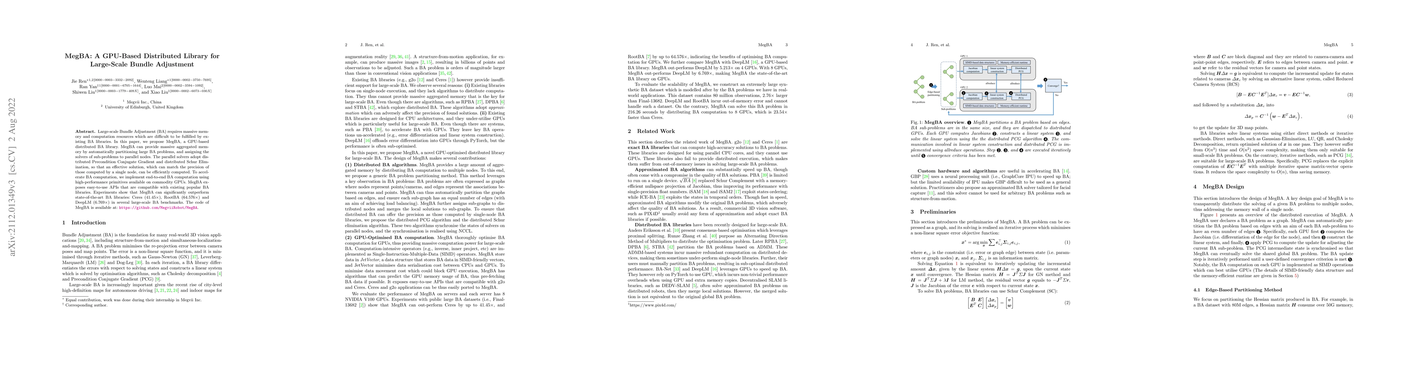 Thumbnail for MegBA: A GPU-Based Distributed Library for Large-Scale Bundle Adjustment