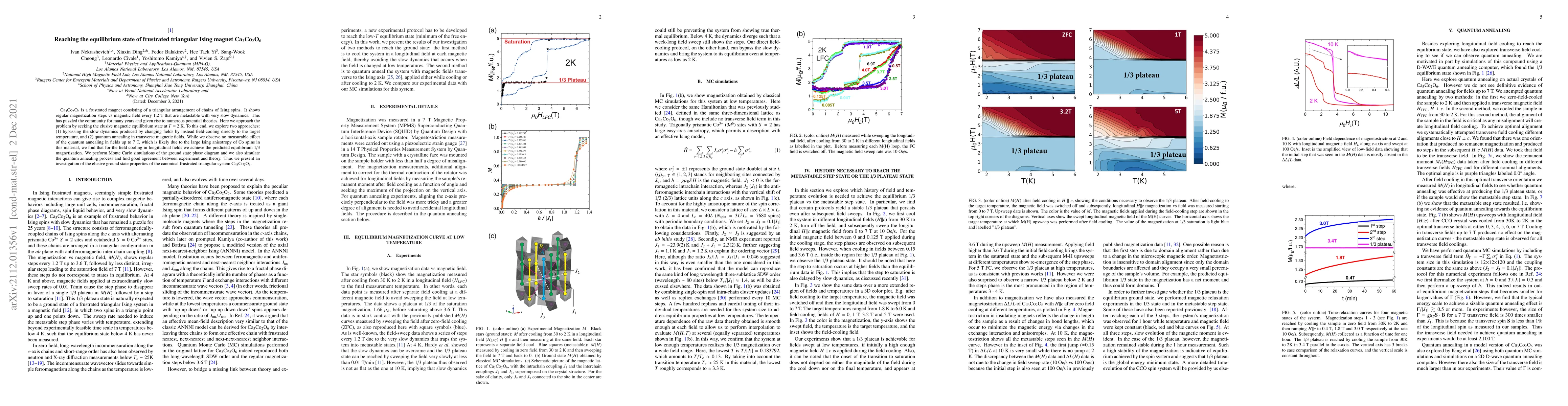 Thumbnail for Reaching the equilibrium state of frustrated triangular Ising magnet
  Ca3Co2O6