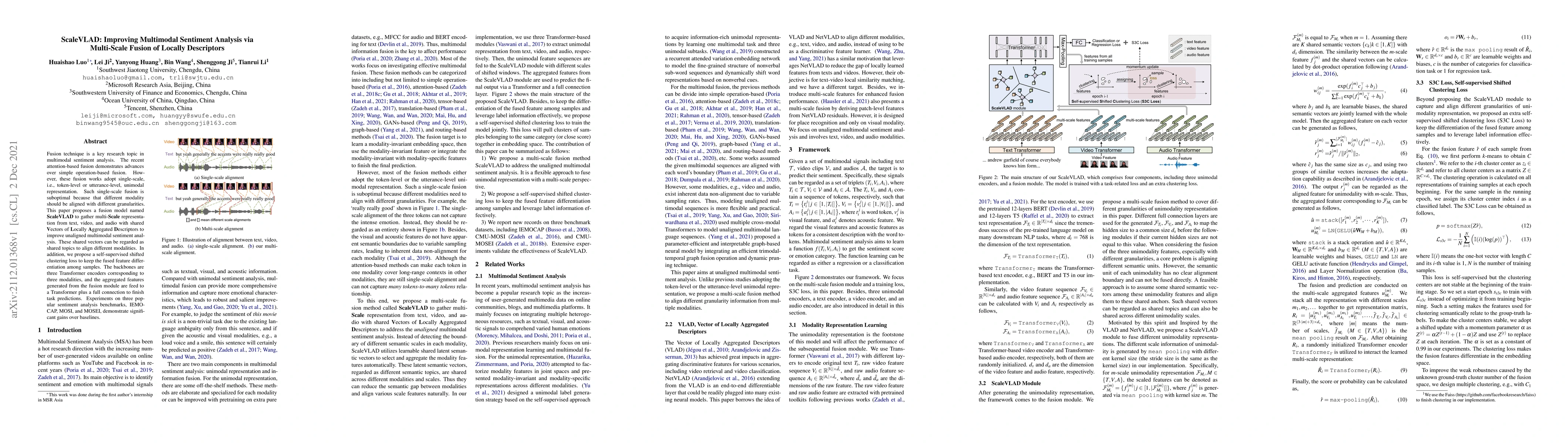 Thumbnail for ScaleVLAD: Improving Multimodal Sentiment Analysis via Multi-Scale
  Fusion of Locally Descriptors
