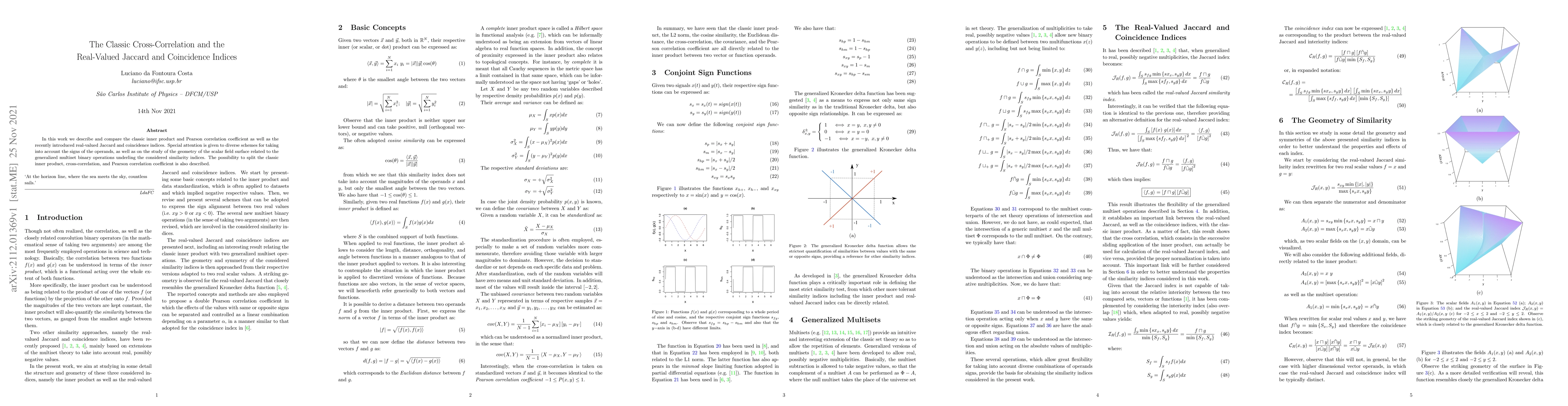 Thumbnail for The Classic Cross-Correlation and the Real-Valued Jaccard and
  Coincidence Indices