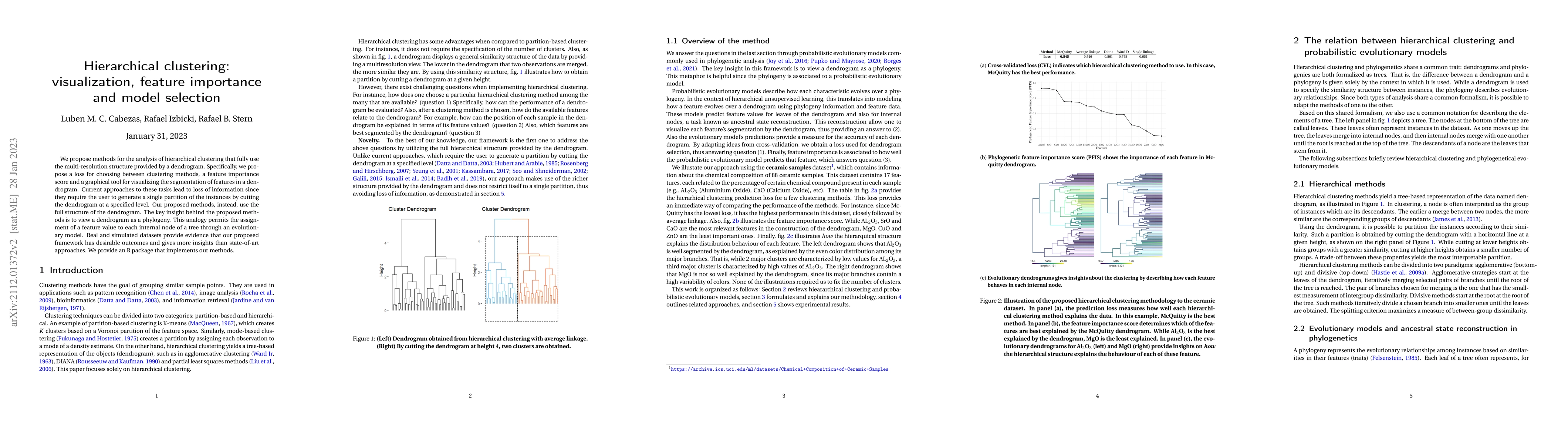 Thumbnail for Hierarchical clustering: visualization, feature importance and model
  selection
