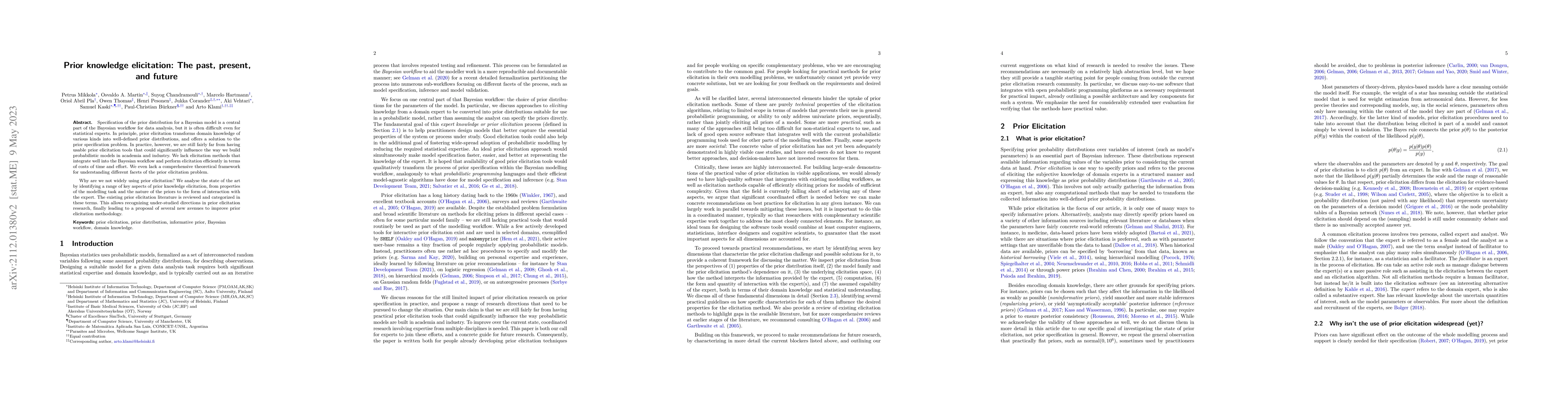 Thumbnail for Prior knowledge elicitation: The past, present, and future