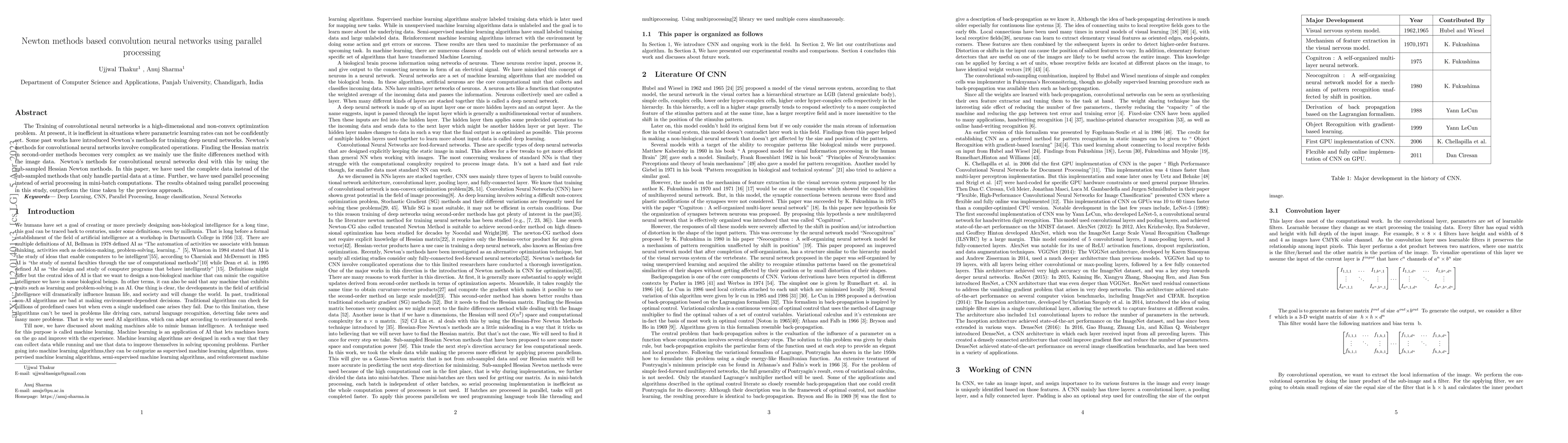 Thumbnail for Newton methods based convolution neural networks using parallel
  processing