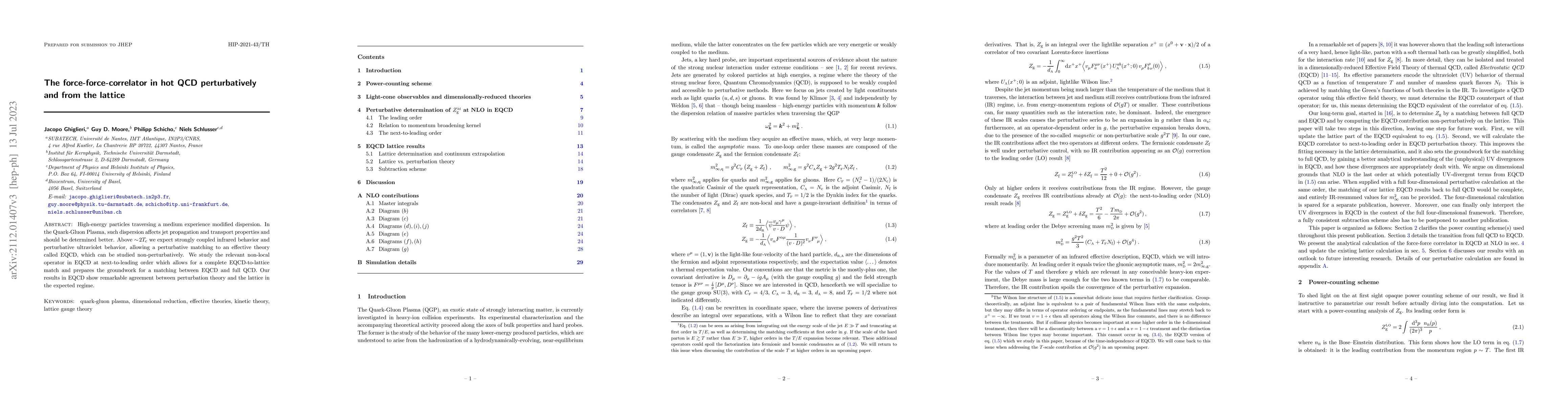 Thumbnail for The force-force-correlator in hot QCD perturbatively and from the
  lattice