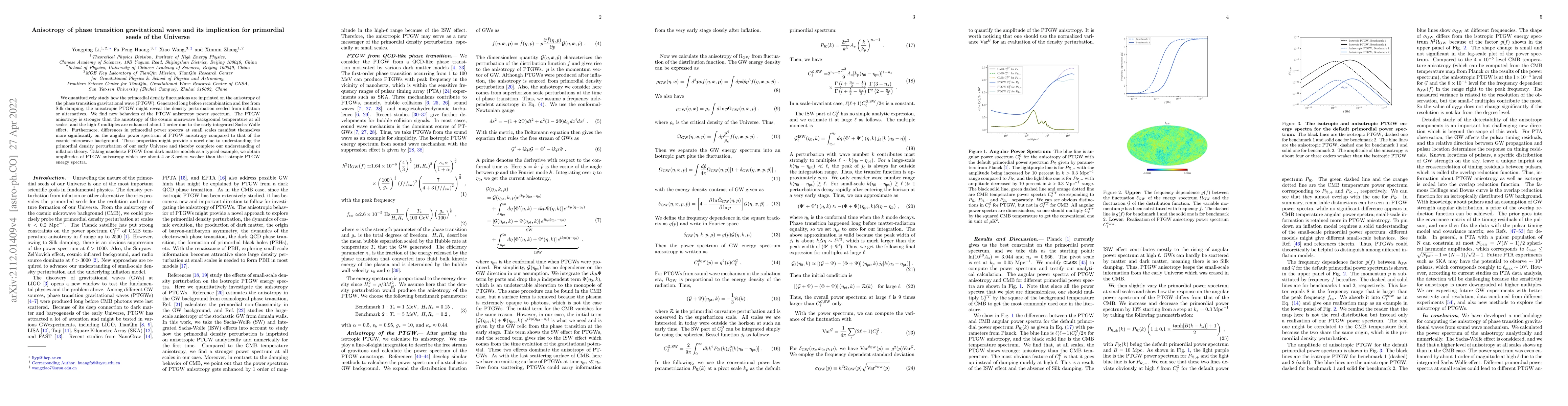 Thumbnail for Anisotropy of phase transition gravitational wave and its implication
  for primordial seeds of the Universe