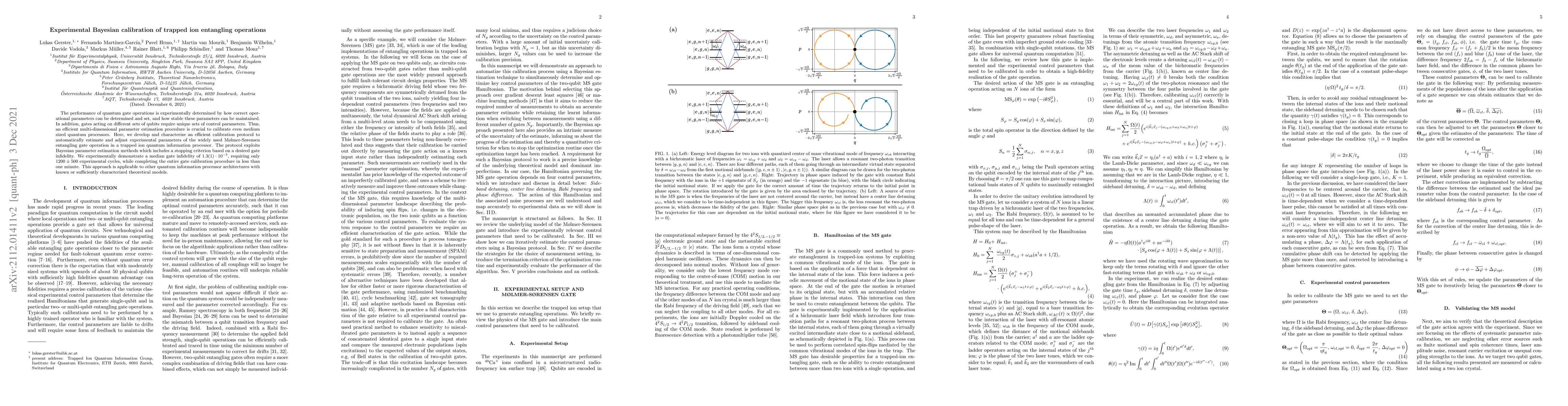 Thumbnail for Experimental Bayesian calibration of trapped ion entangling operations