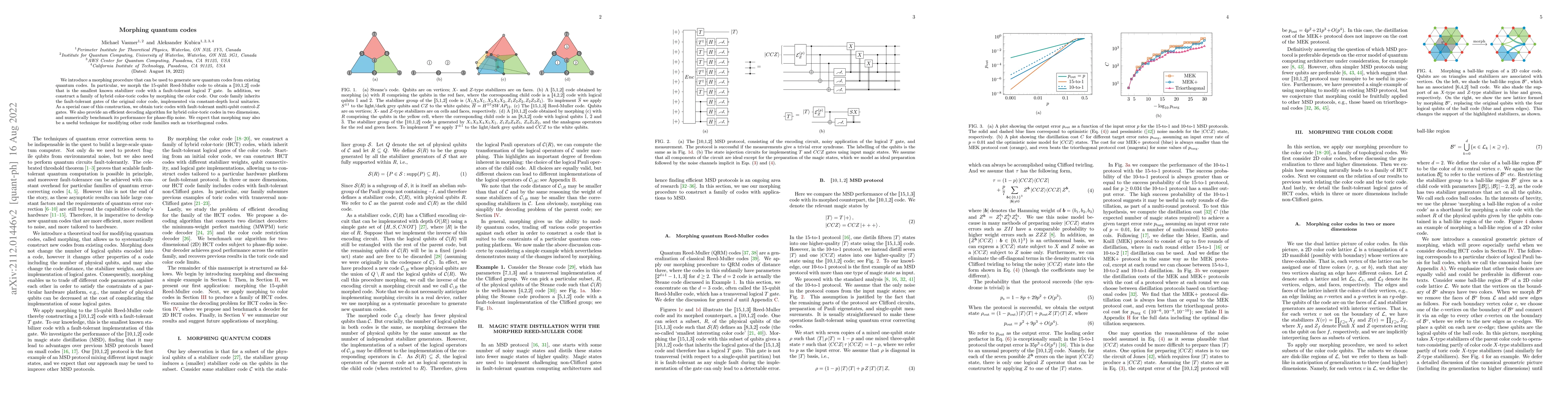 Thumbnail for Morphing quantum codes