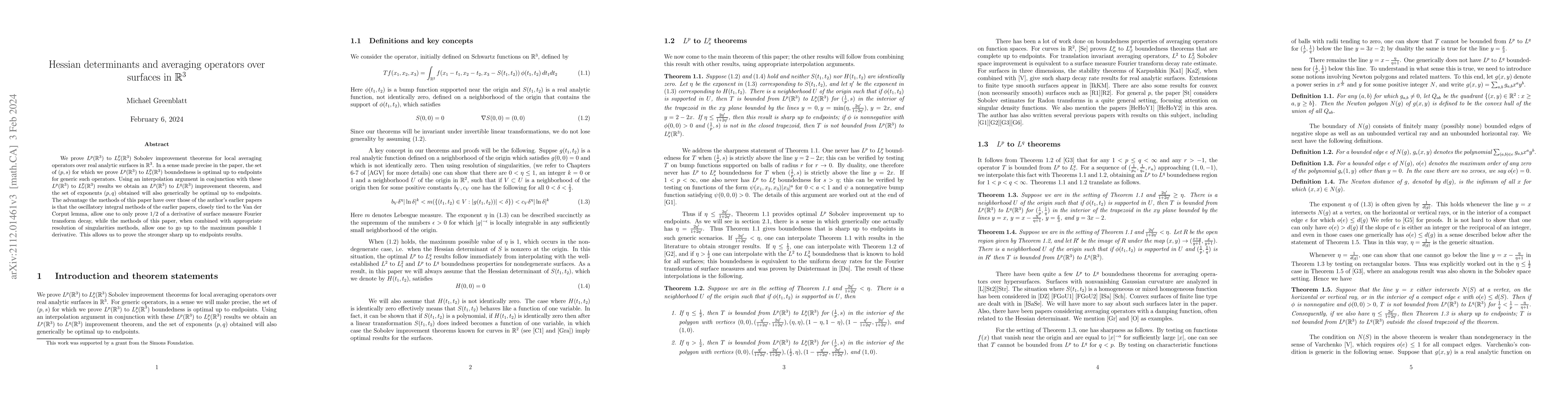 Thumbnail for Hessian determinants and averaging operators over surfaces in ${\mathbb
  R}^3$