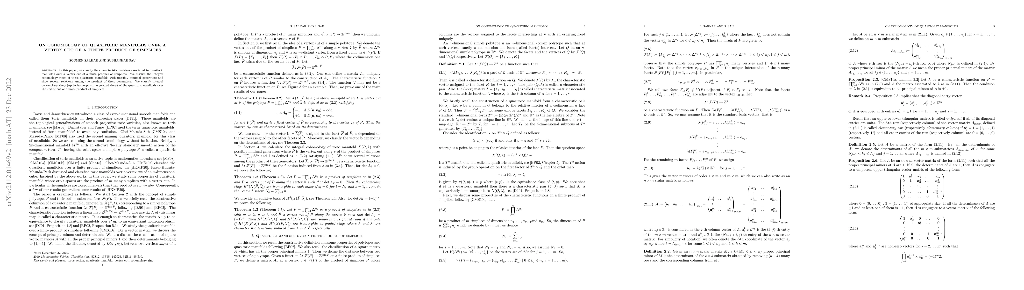 Thumbnail for On cohomology of quasitoric manifolds over a vertex cut of a finite
  product of simplices