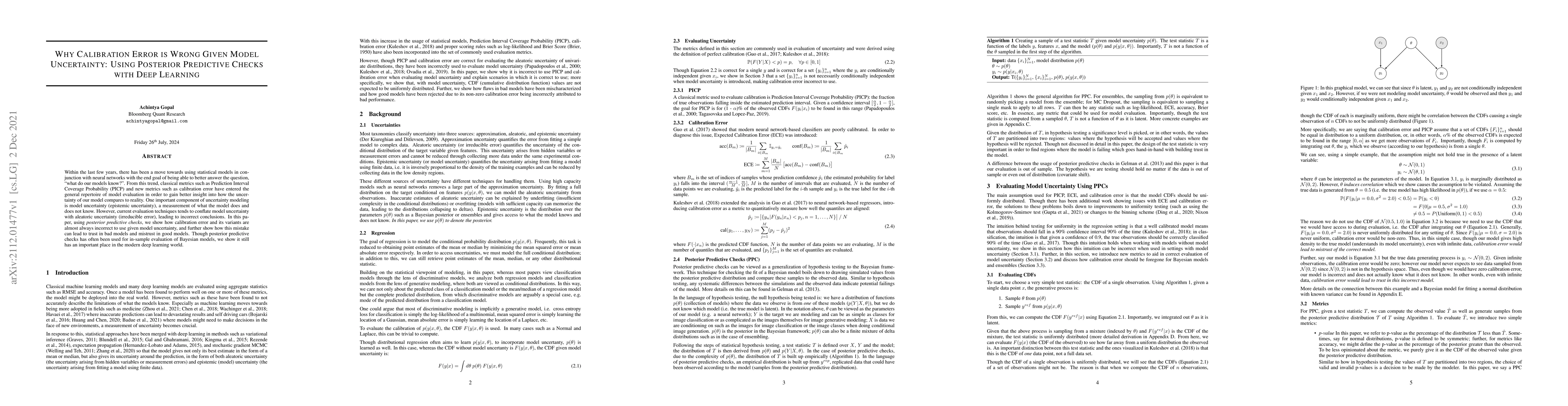 Thumbnail for Why Calibration Error is Wrong Given Model Uncertainty: Using Posterior
  Predictive Checks with Deep Learning
