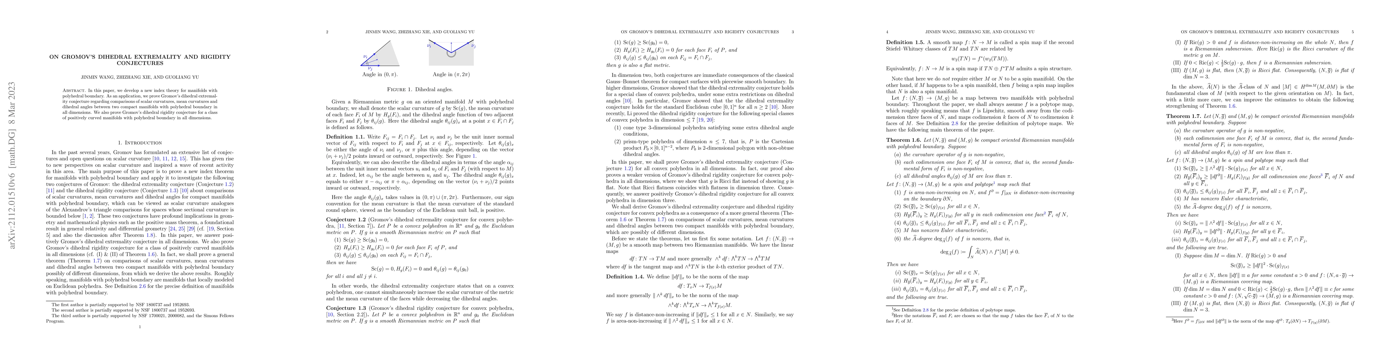 Thumbnail for On Gromov's dihedral extremality and rigidity conjectures