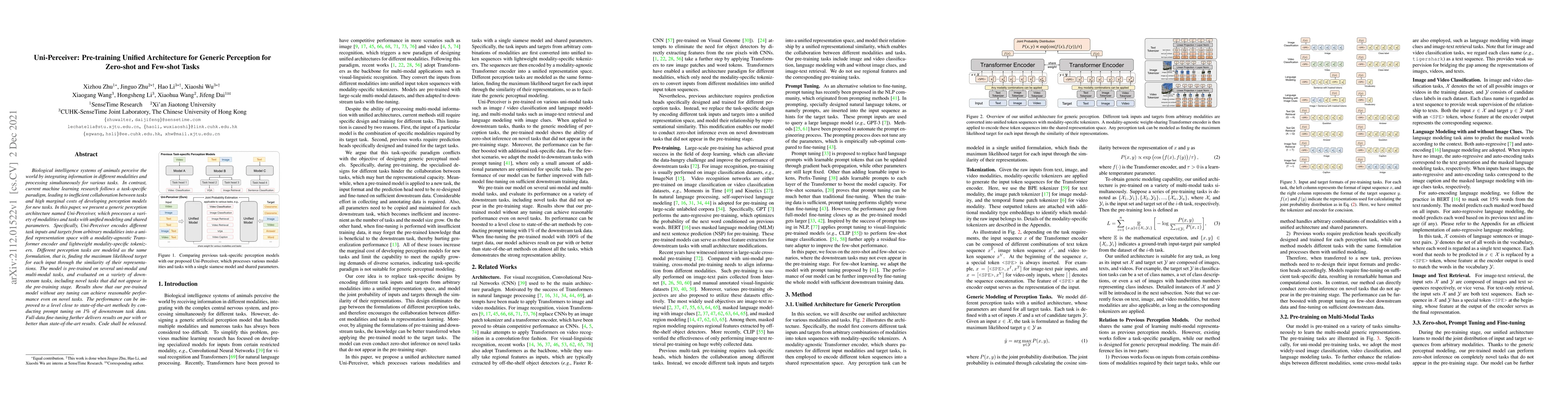 Thumbnail for Uni-Perceiver: Pre-training Unified Architecture for Generic Perception
  for Zero-shot and Few-shot Tasks