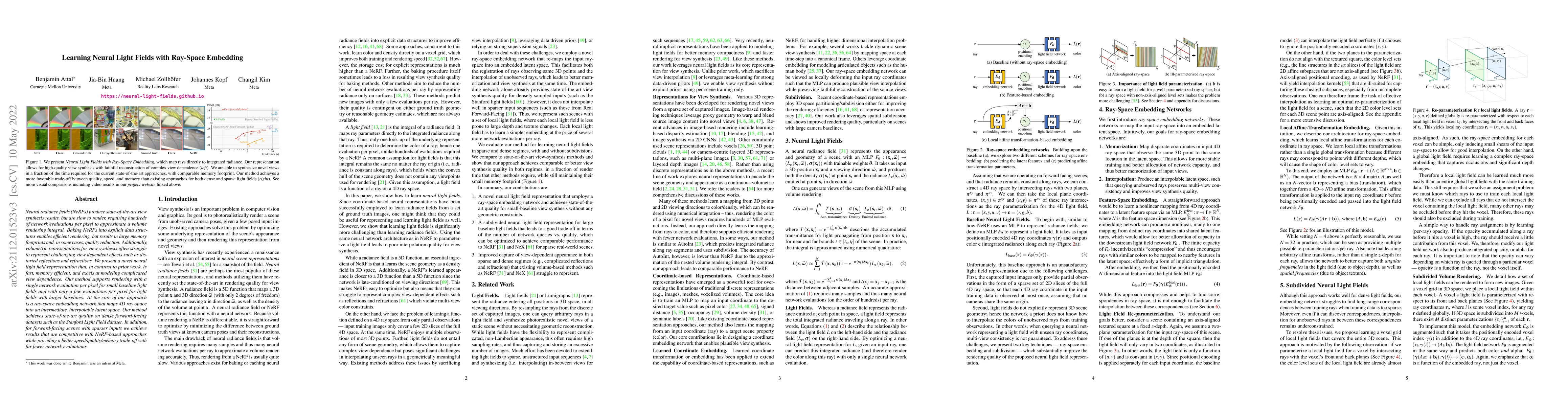 Thumbnail for Learning Neural Light Fields with Ray-Space Embedding Networks