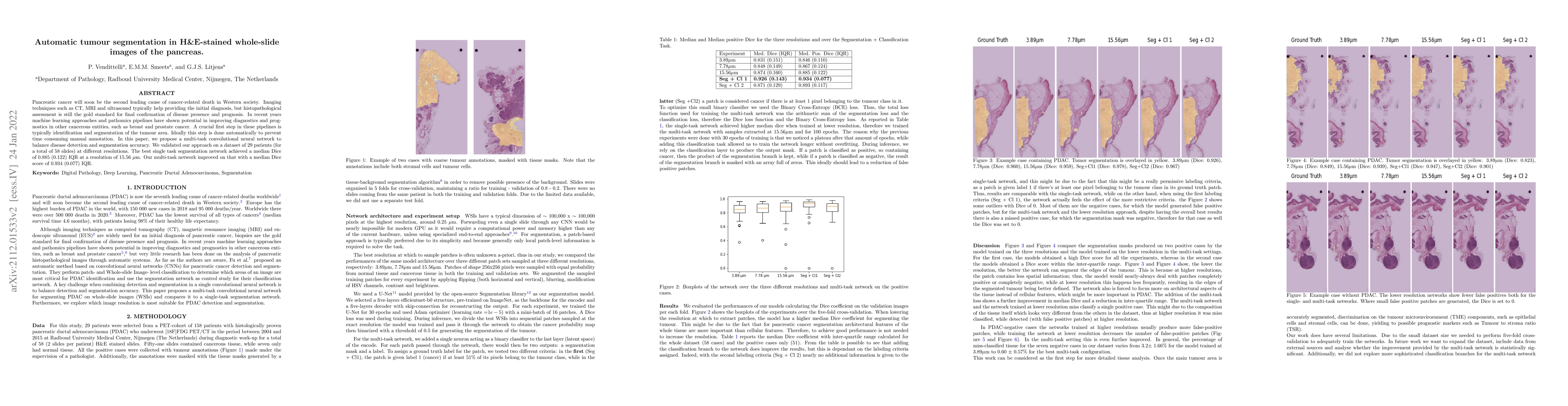 Thumbnail for Automatic tumour segmentation in H&E-stained whole-slide images of the
  pancreas