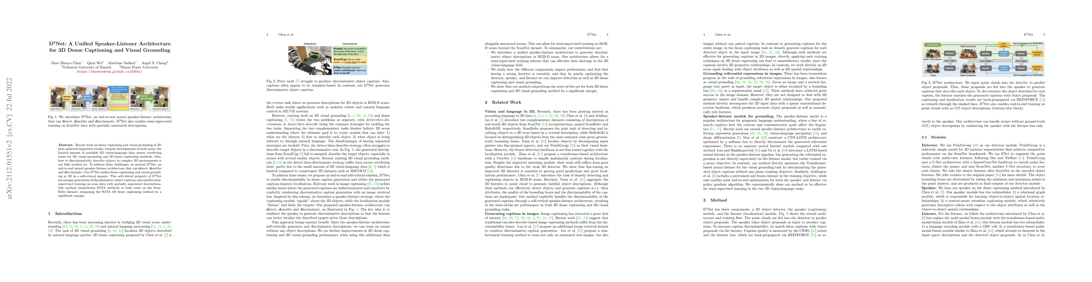 Thumbnail for D3Net: A Unified Speaker-Listener Architecture for 3D Dense Captioning
  and Visual Grounding