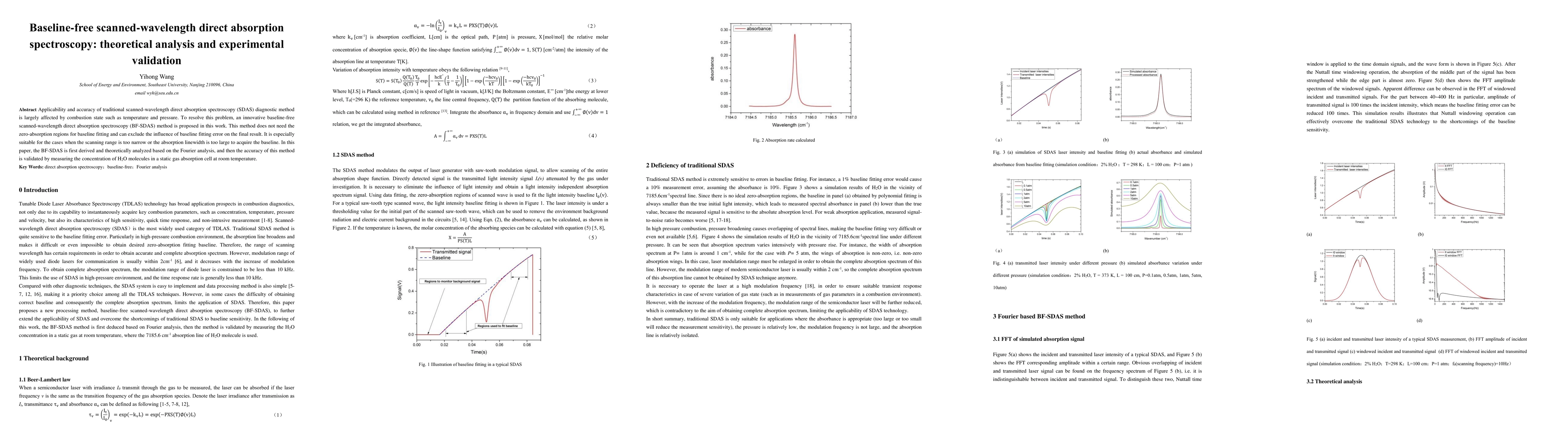 Thumbnail for Baseline-free scanned-wavelength direct absorption spectroscopy:
  theoretical analysis and experimental validation