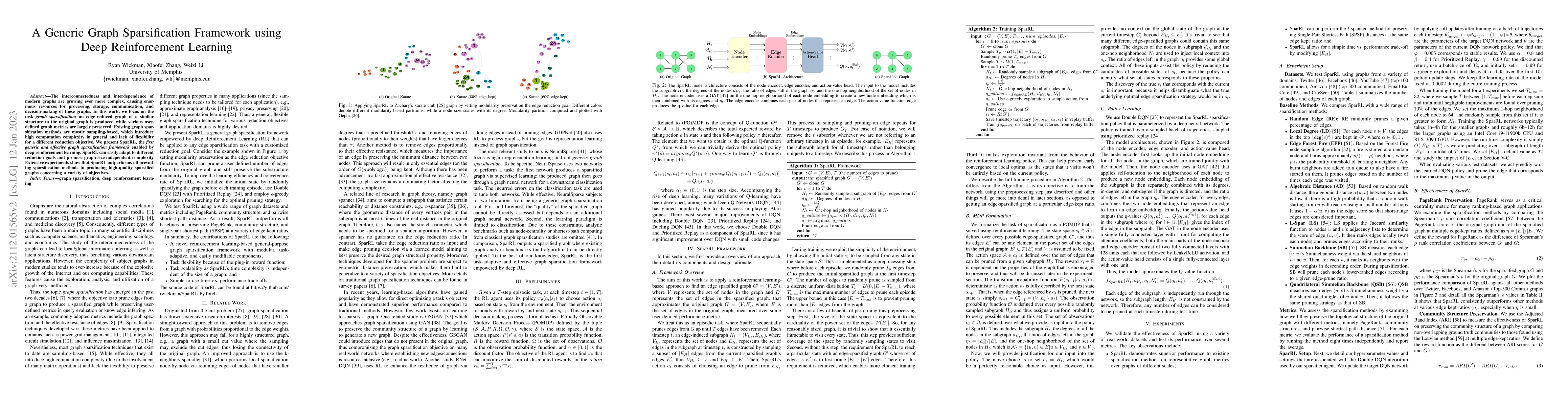 Thumbnail for A Generic Graph Sparsification Framework using Deep Reinforcement
  Learning