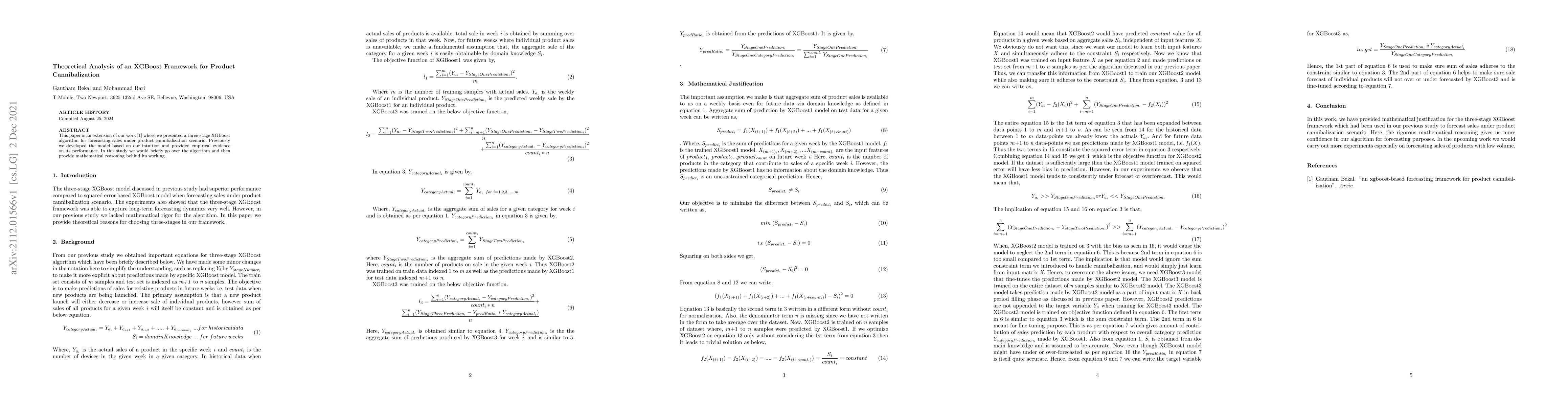 Thumbnail for Theoretical Analysis of an XGBoost Framework for Product Cannibalization