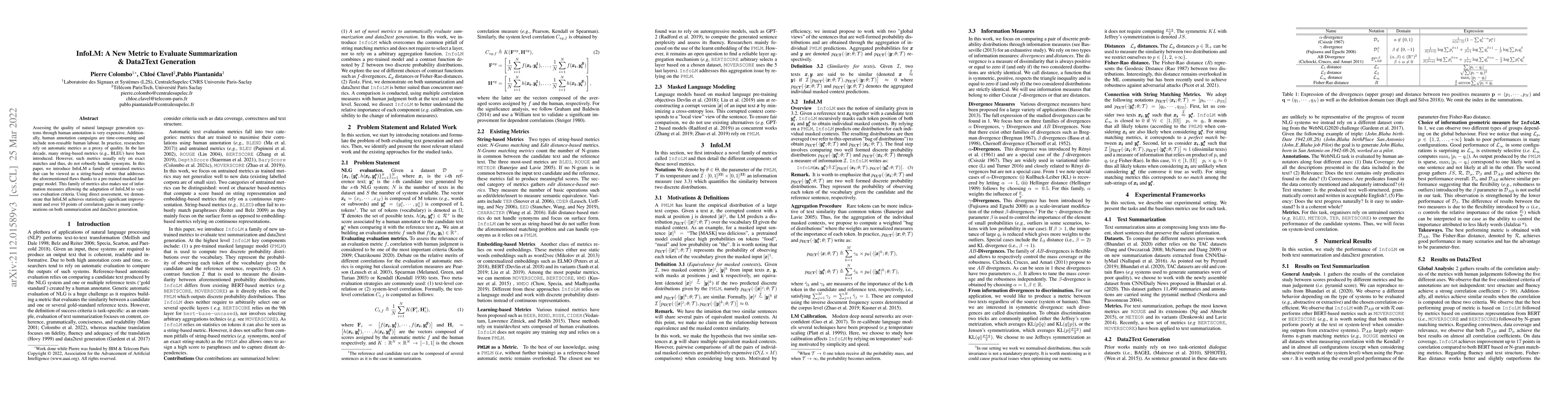 Thumbnail for InfoLM: A New Metric to Evaluate Summarization & Data2Text Generation