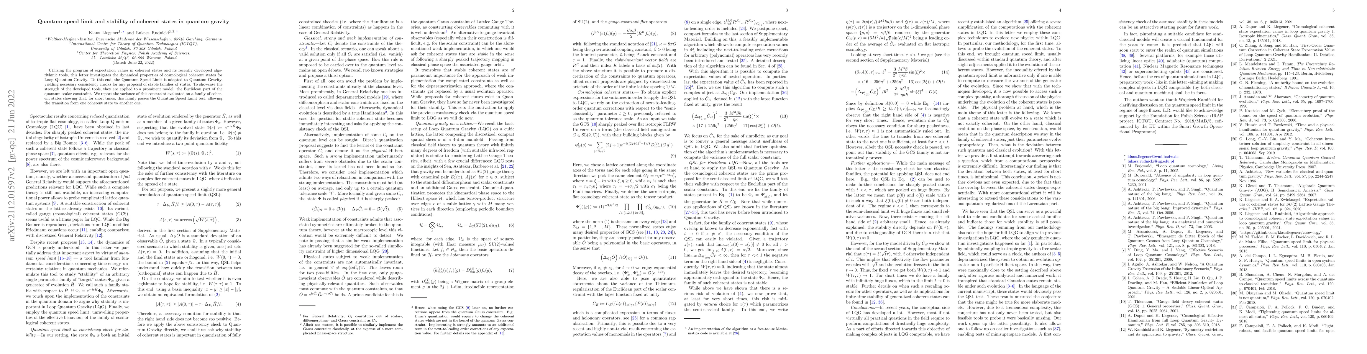 Thumbnail for Quantum speed limit and stability of coherent states in quantum gravity