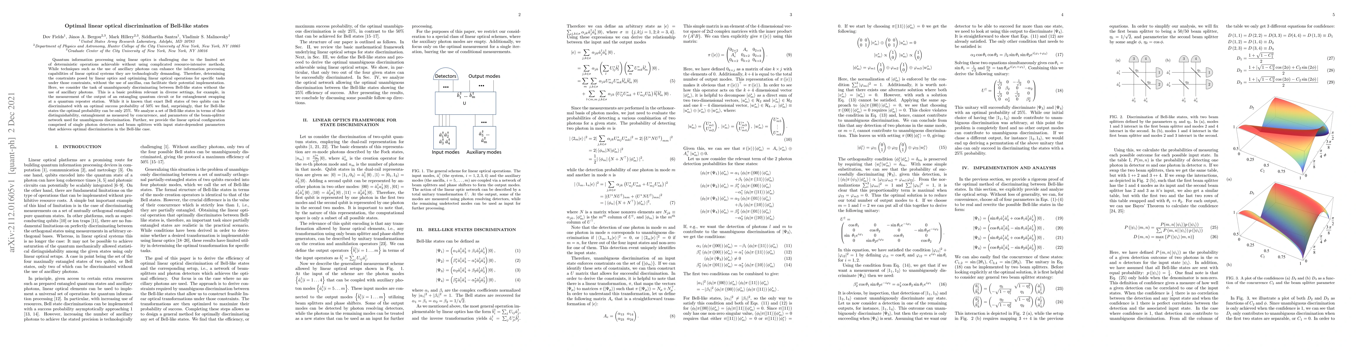 Thumbnail for Optimal linear optical discrimination of Bell-like states
