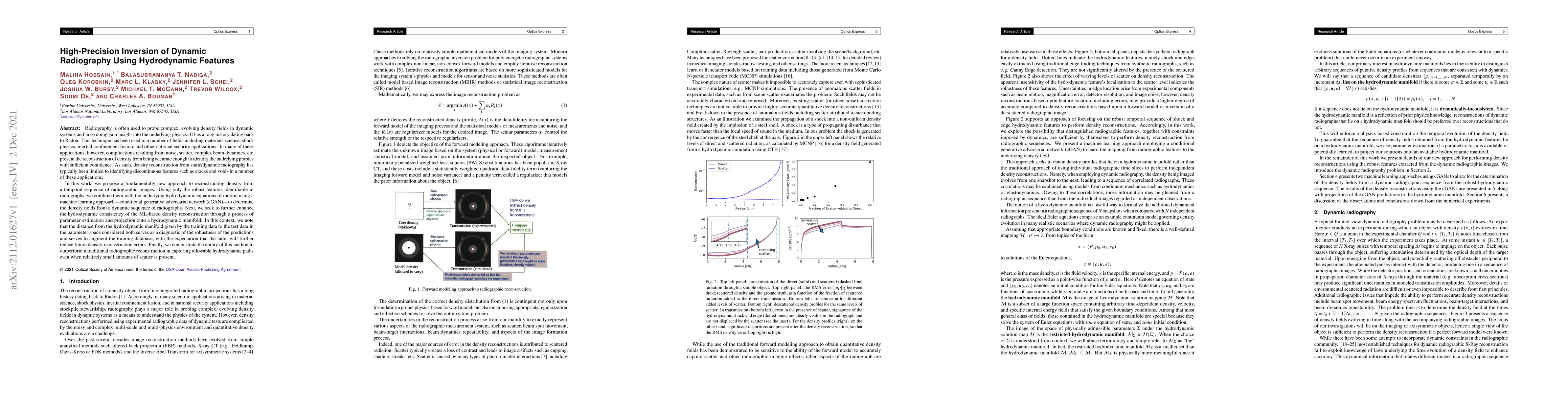 Thumbnail for High-Precision Inversion of Dynamic Radiography Using Hydrodynamic
  Features